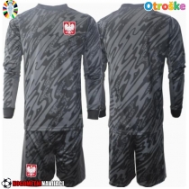 Otroške Nogometnih dresov Poljska Vratar Gostujoči EP 2024 Dolgi rokavi (+ hlače)